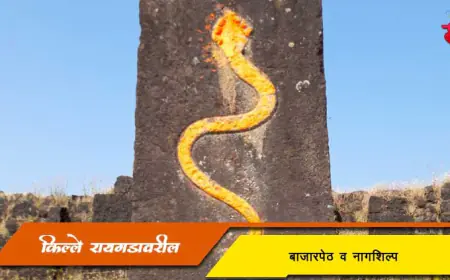 रायगड किल्ल्यावरील बाजारपेठ व नागशिल्प