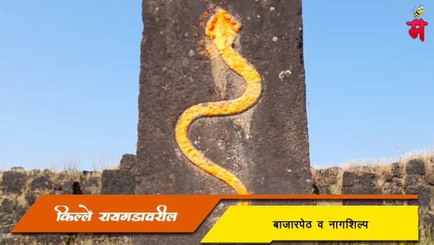 रायगड किल्ल्यावरील बाजारपेठ व नागशिल्प